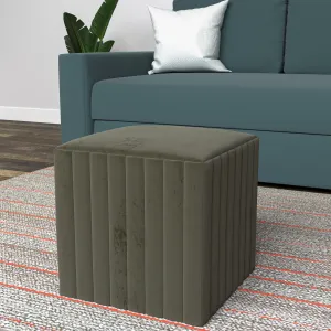 Moss Green Strip Puffy Modern Seating Stool