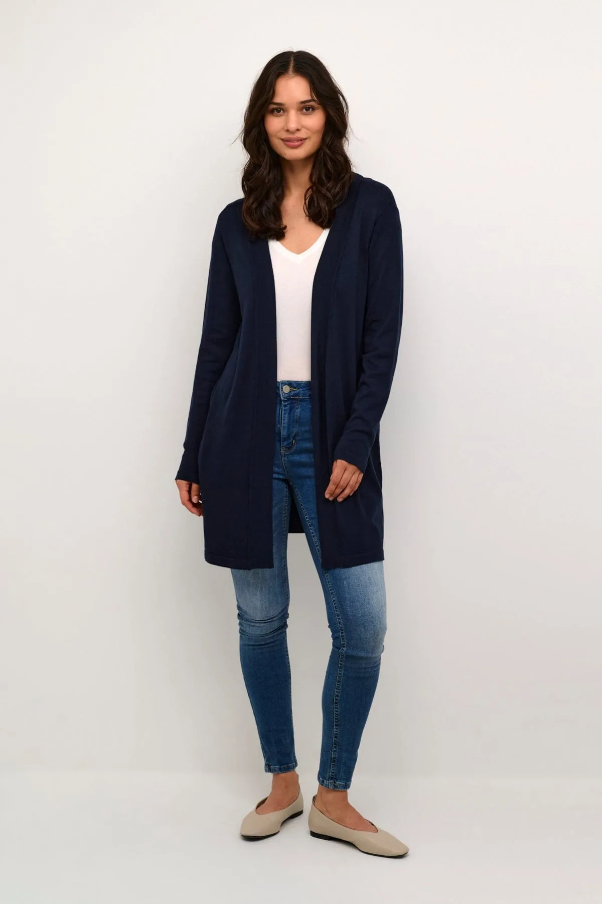 NAVY CARDIGAN WITH SIDE POCKETS