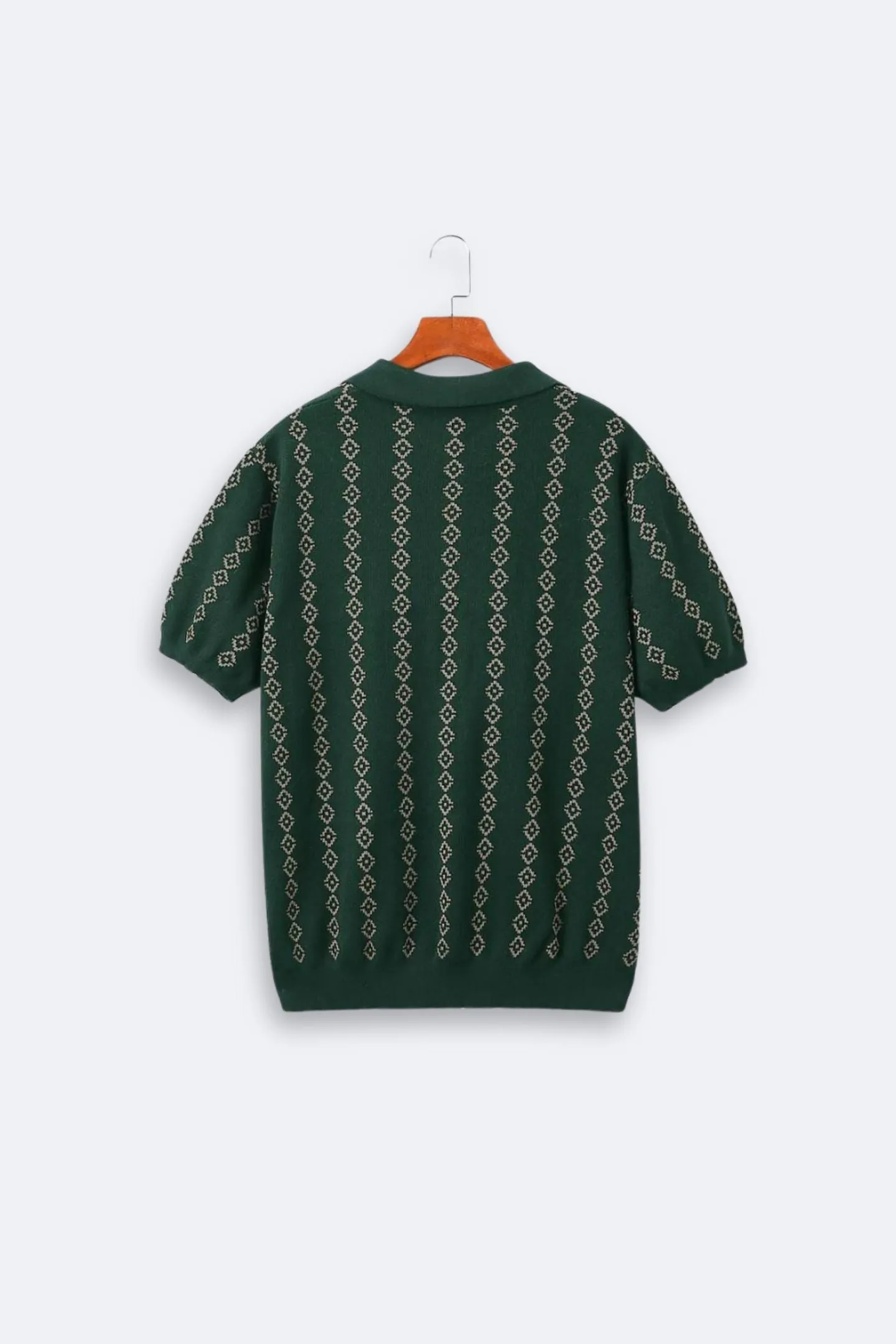 Old Money Pattern Chic Knit Polo T-Shirt