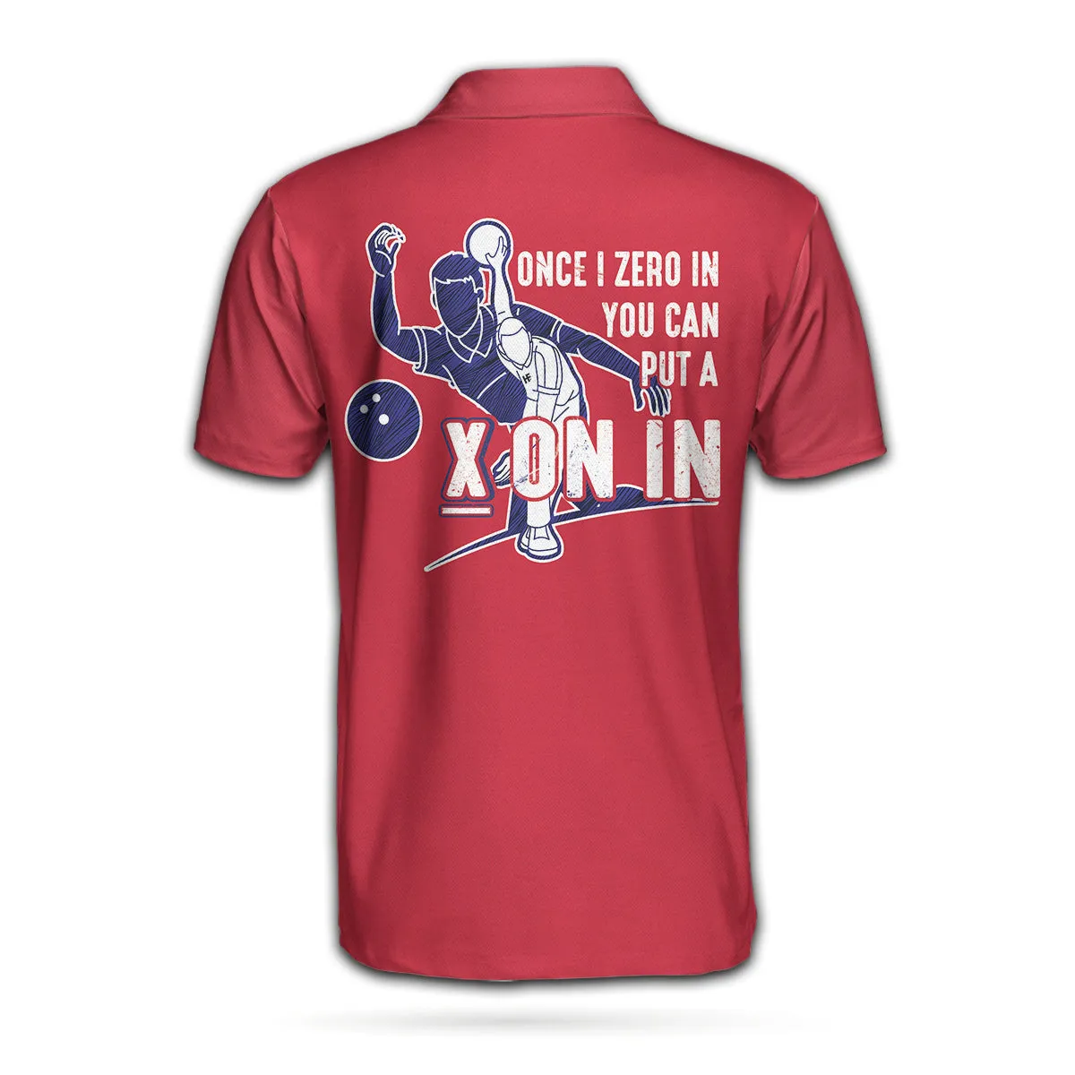 Once I Zero In You Can Put A X On In Retro Style Custom Polo Shirt, American Flag Bowling Shirt For Men Coolspod