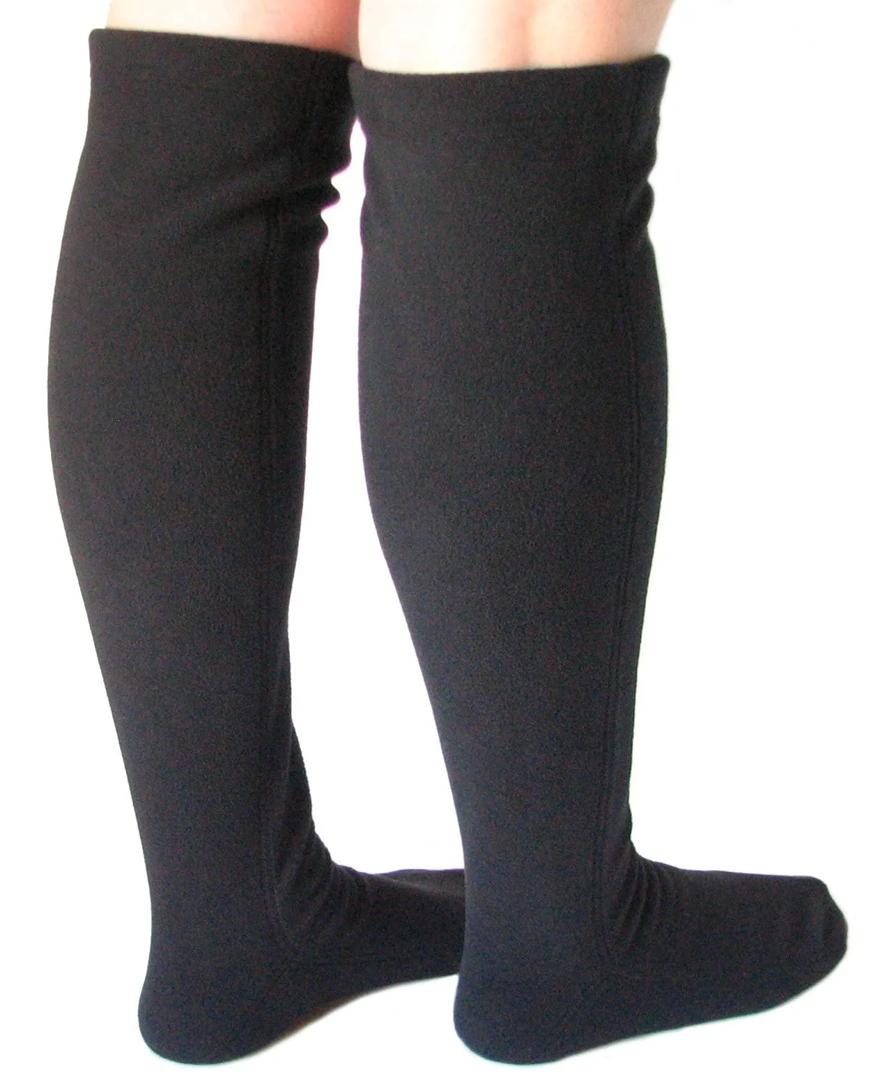 Over-the-Knee Fleece Socks - Black