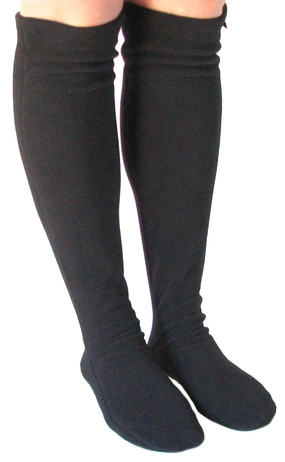 Over-the-Knee Fleece Socks - Black