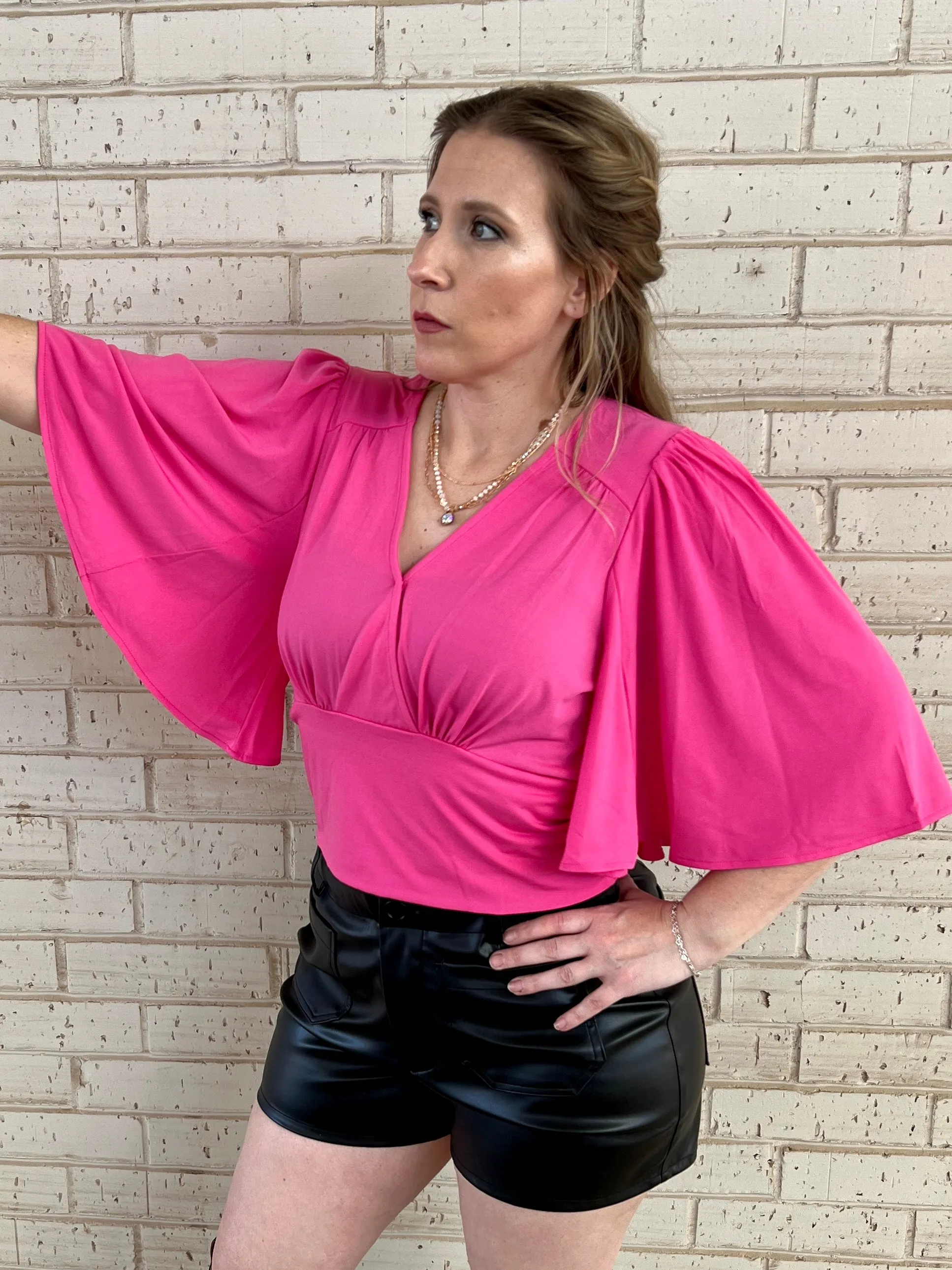 Pink Sassy Bell Top*