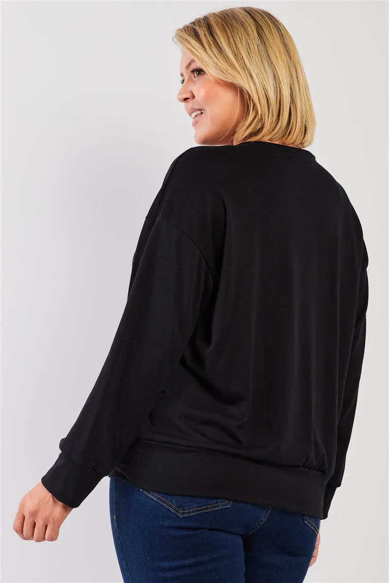 Plus SizeLong Sleeve Relaxed Sweatshirt Top