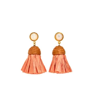 Raffia Earrings in Rose