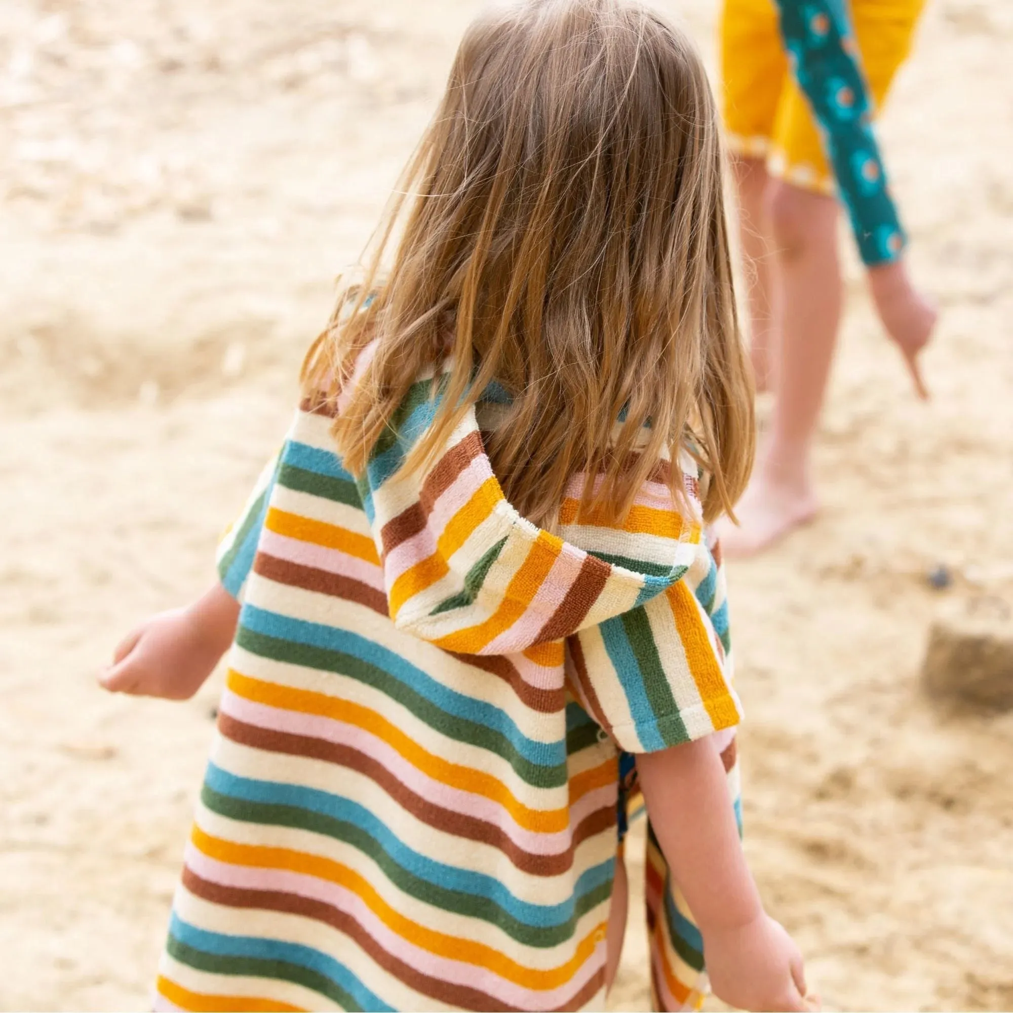 Rainbow Stripe Hooded Poncho Beach Towel - 2 Left Size 5-6 & 6-7 years