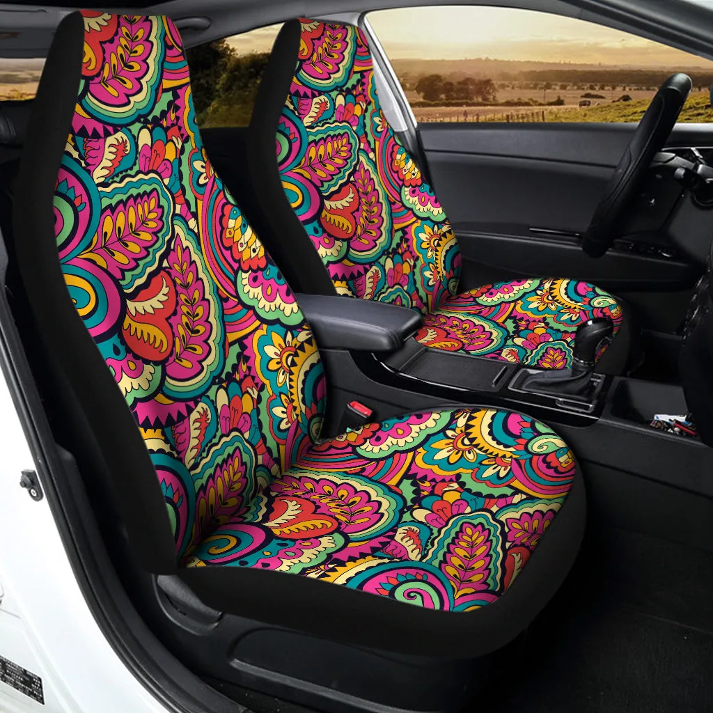 Retro Psychedelic Hippie Pattern Print Universal Fit Car Seat Covers