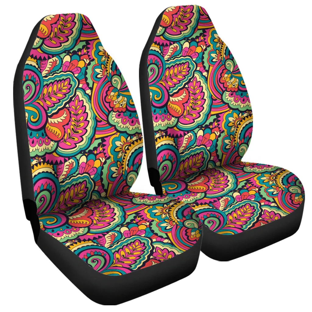 Retro Psychedelic Hippie Pattern Print Universal Fit Car Seat Covers