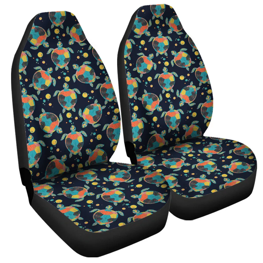 Retro Sea Turtle Pattern Print Universal Fit Car Seat Covers