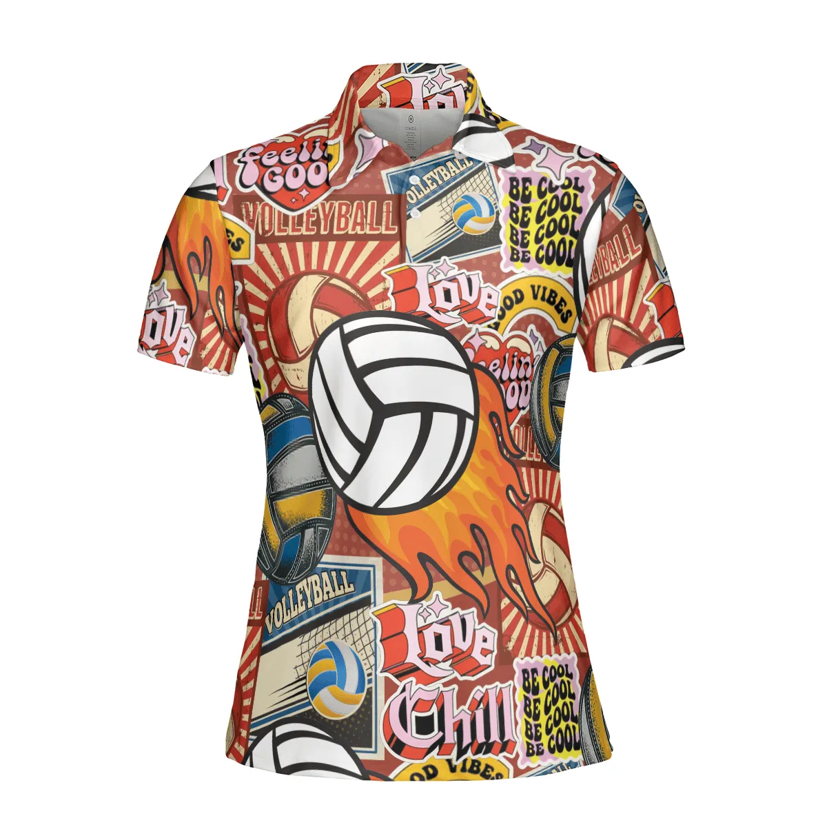 Retro Volleyball Polo Shirt For Women, Idea Gift for Volleyball Player Team