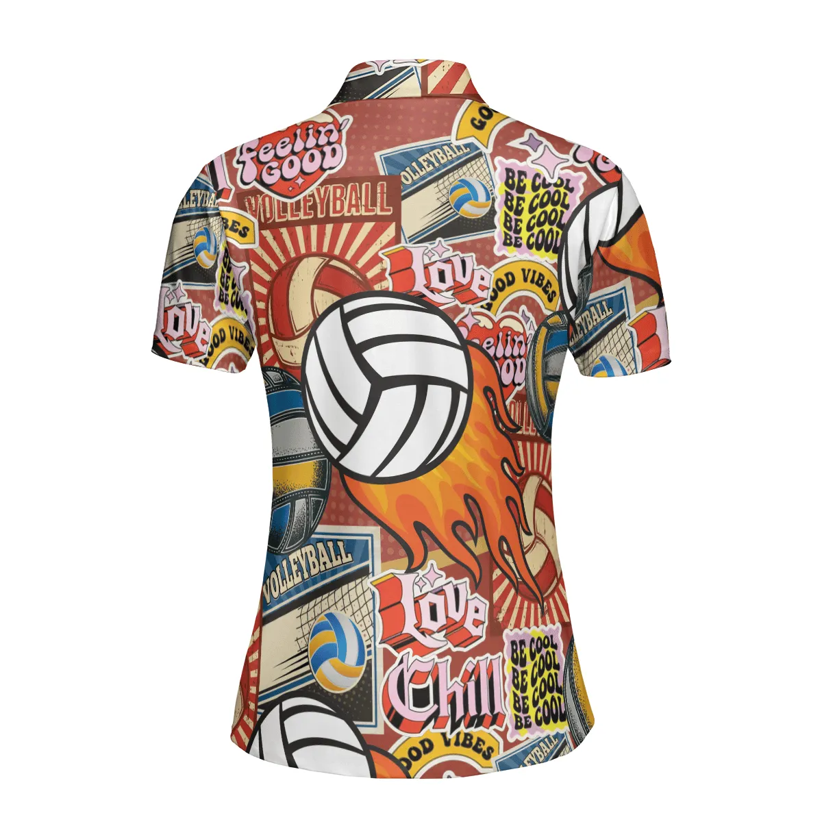 Retro Volleyball Polo Shirt For Women, Idea Gift for Volleyball Player Team