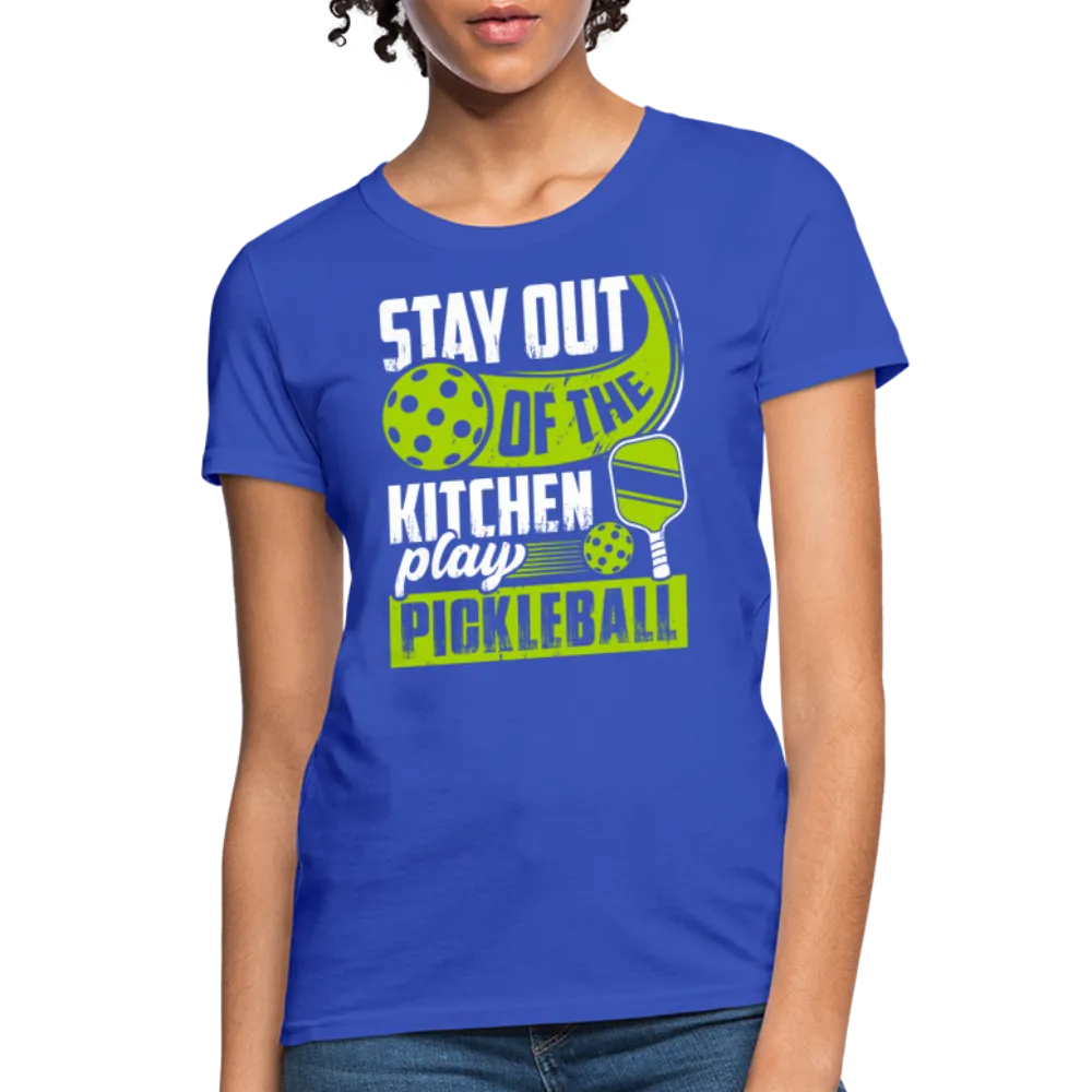 Stay Out Of The Kitchen Play Pickleball Women's Contoured T-Shirt