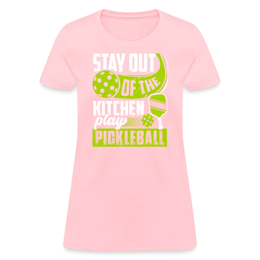 Stay Out Of The Kitchen Play Pickleball Women's Contoured T-Shirt