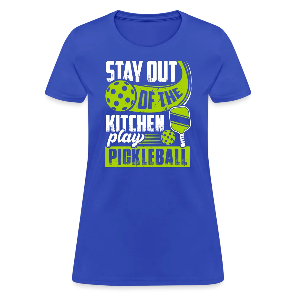 Stay Out Of The Kitchen Play Pickleball Women's Contoured T-Shirt