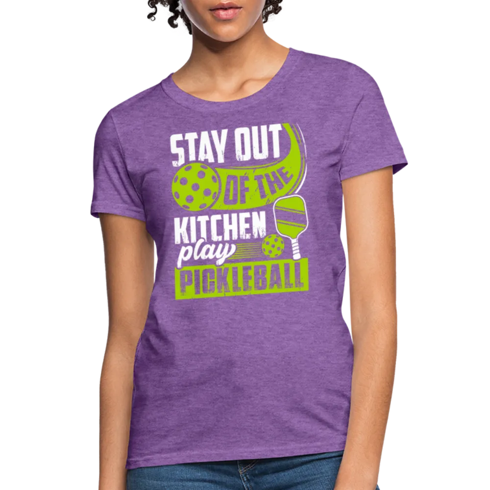 Stay Out Of The Kitchen Play Pickleball Women's Contoured T-Shirt