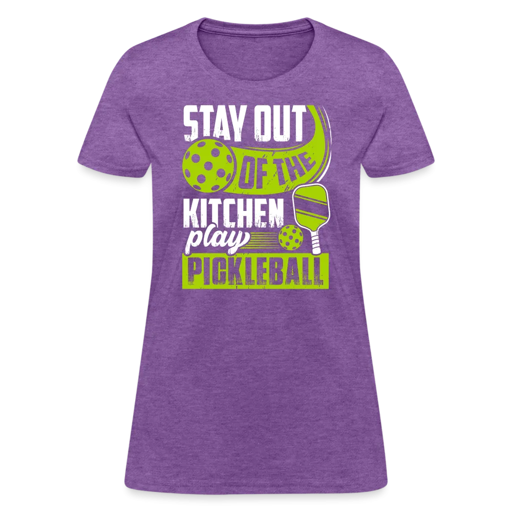 Stay Out Of The Kitchen Play Pickleball Women's Contoured T-Shirt