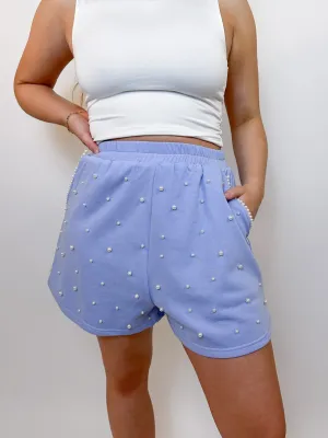 Steph Soft Pearl Shorts- Periwinkle