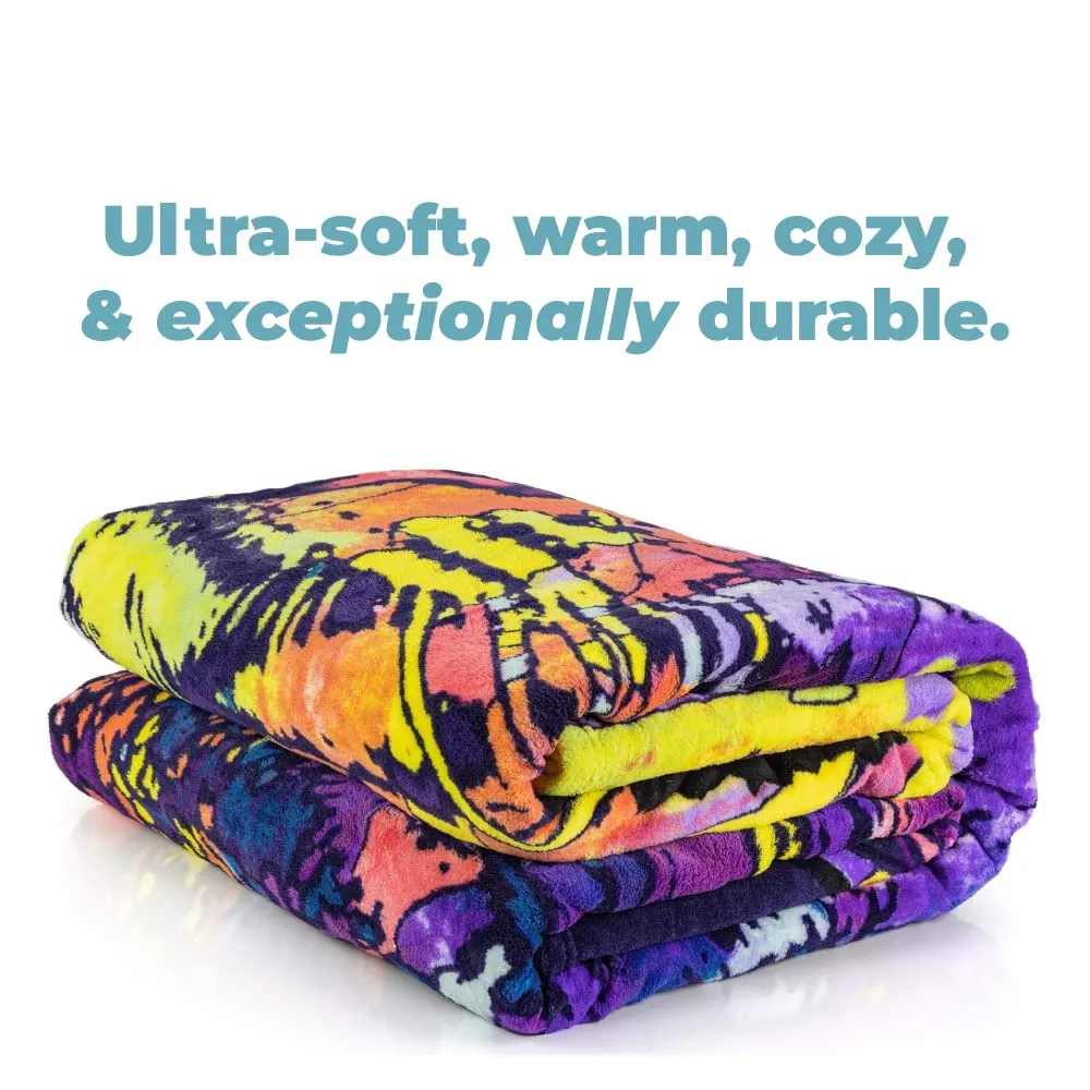 Super Soft Full/Queen Size Plush Fleece Blanket By Dean Russo, 75" X 90" (Confident Cat)