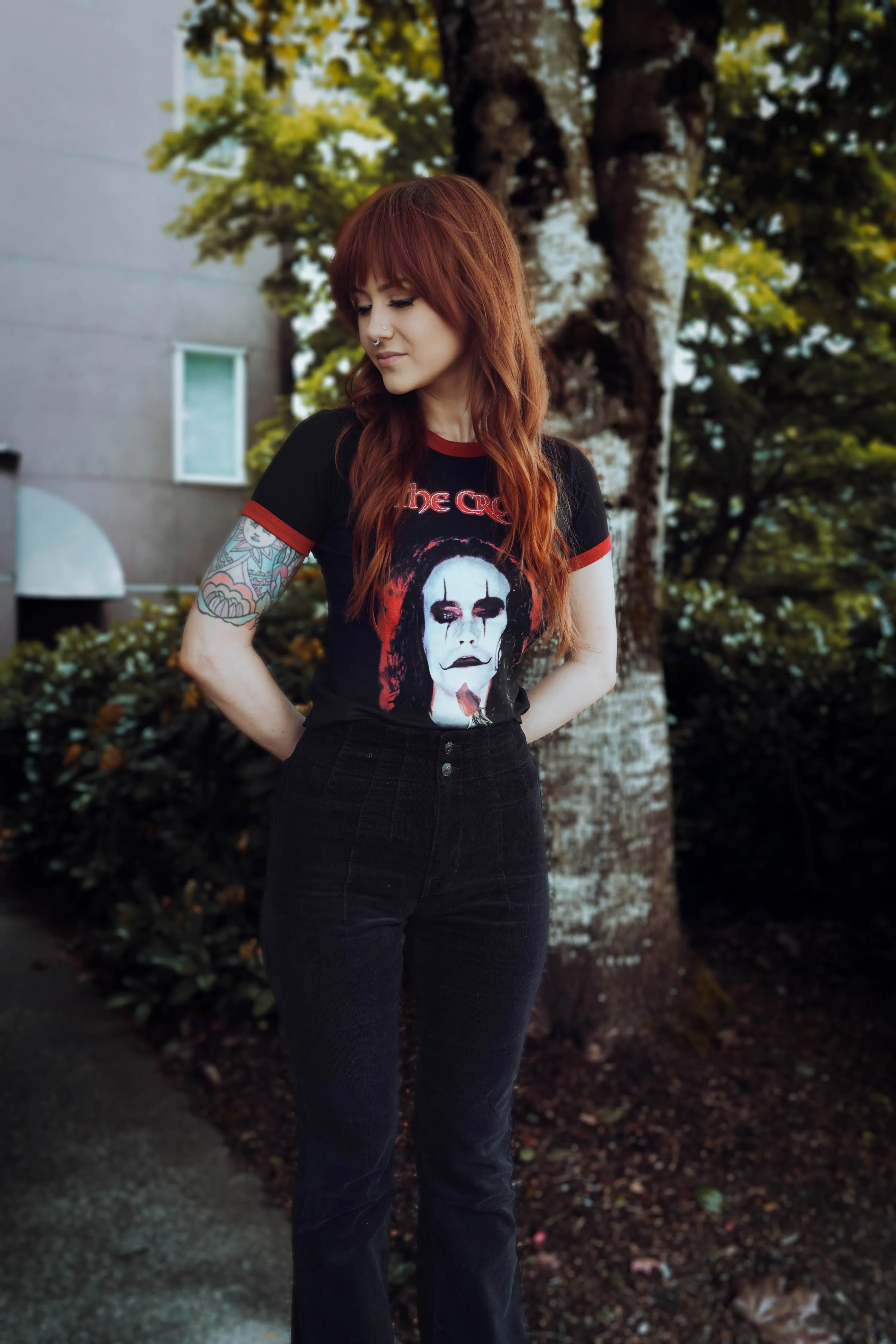 The Crow Ringer Tee (Red Heart)