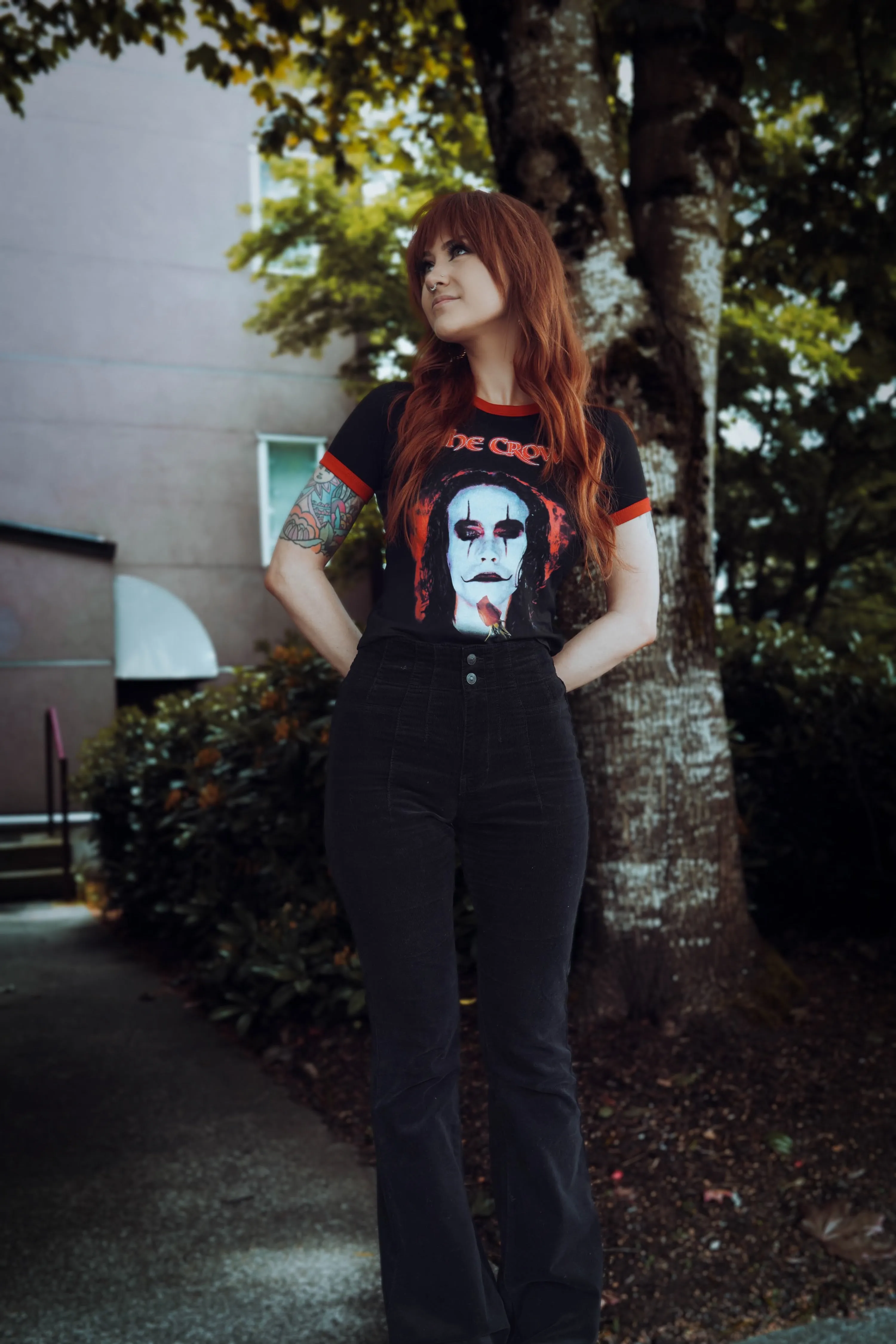 The Crow Ringer Tee (Red Heart)