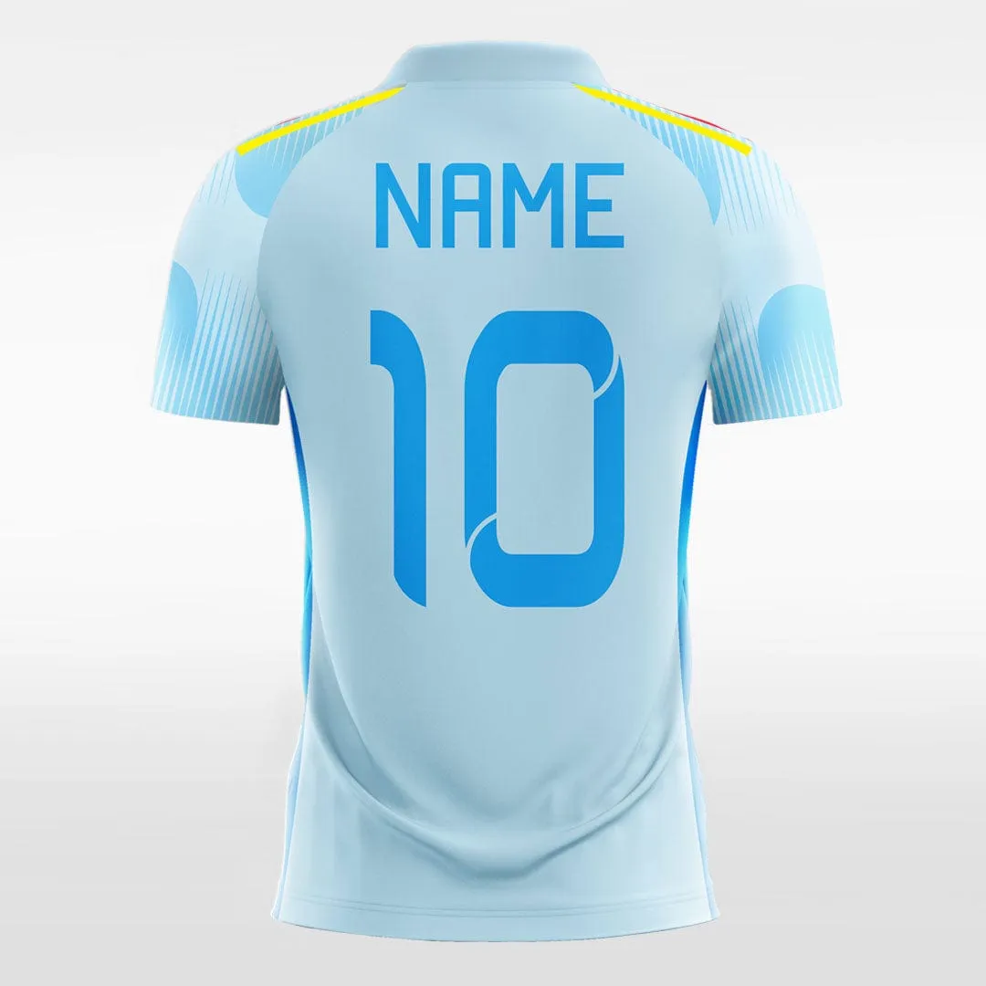 Vintage Pattern - Custom Womens Soccer Jerseys Design Light Blue