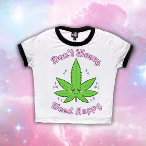 Weed Happy Ringer Tee