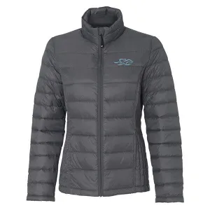 Womens Packable Down Puffer Jacket - Gray