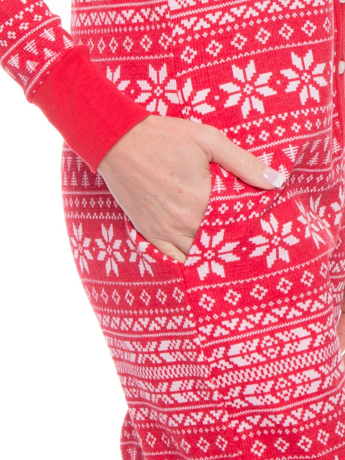 Women's Waffle Knit Thermal Onesie Pajama